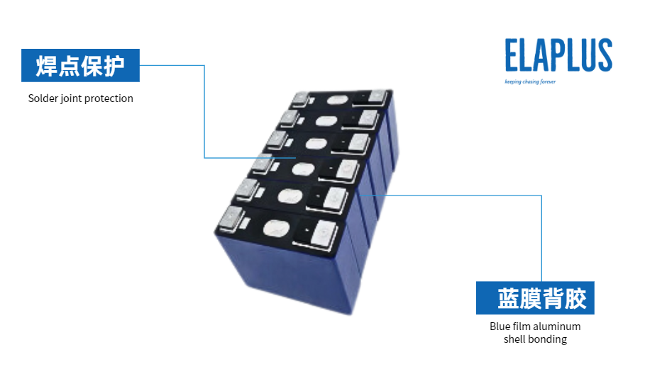 方型电池焊点保护与铝壳蓝膜背胶